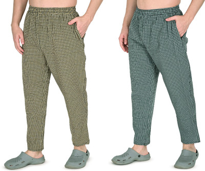 JUHRAF Checkered Men Yellow, Blue, Black Track Pants