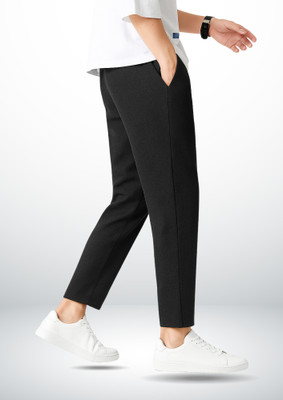Khoaai Solid Men Blue Track Pants