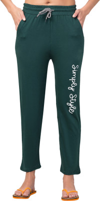 KLAXXY ENTERPRISES Printed Women Green Track Pants