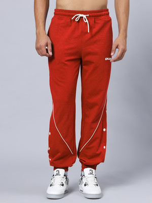 WEARDUDS Solid Men Red Track Pants
