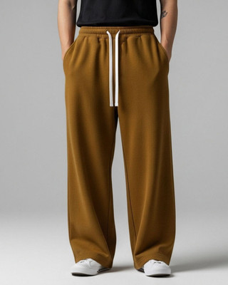 Cloth N Code Solid Men Brown Track Pants