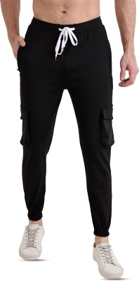 BLUE STAR SHARK Solid Men Black Track Pants