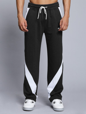 WEARDUDS Colorblock Men Black Track Pants