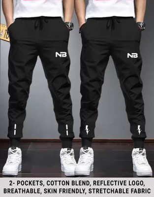 NB NICKY BOY Printed Men Black, Black Track Pants