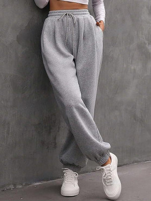 Dockstreet Solid Women Grey Track Pants