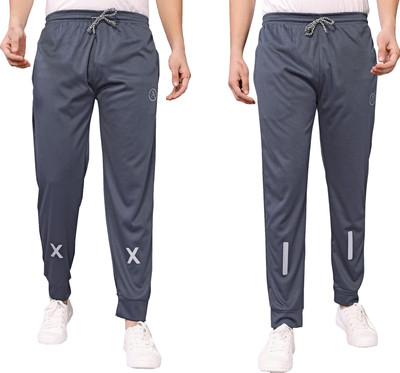 ANAND Self Design Men Grey, Grey Track Pants