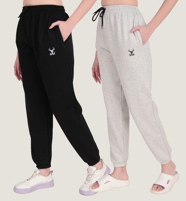 SEAPRINT Solid Women Black, Grey Track Pants