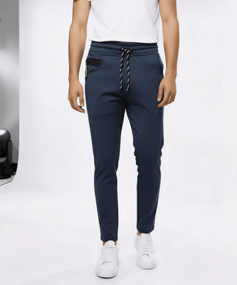 ARSHU Solid Men Dark Blue Track Pants