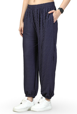 UZARUS Self Design Women Dark Blue Track Pants