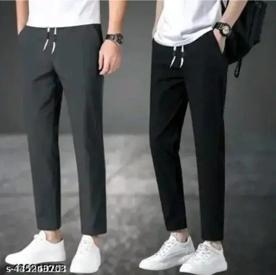 NAIMA ENTERPRISES Self Design Men Black Track Pants