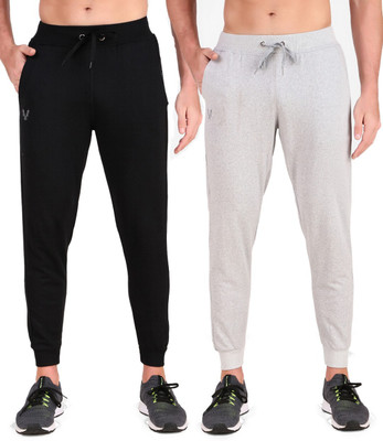 UZARUS Solid Men Black, Silver Track Pants