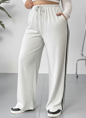 Dockstreet Striped Women White Track Pants