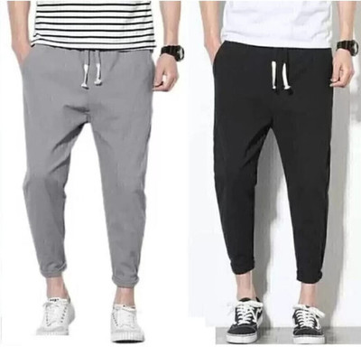 Eetma Solid Men Black, Grey Track Pants