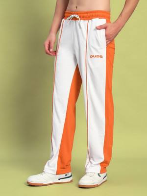 WEARDUDS Colorblock Men White, Orange Track Pants