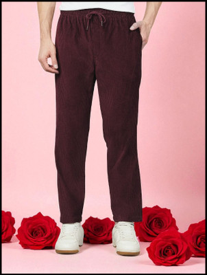 Flick Fashion Store Self Design Men Maroon Track Pants