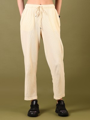 V-MART Solid Women Beige Track Pants