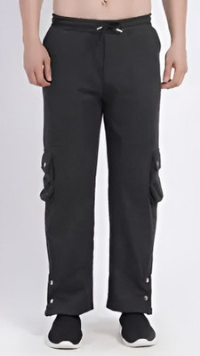 CLOTHINK India Printed Men Black Track Pants