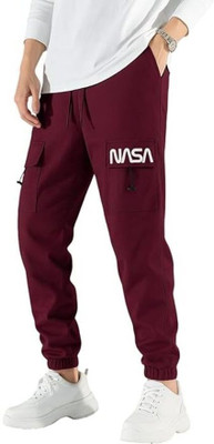 SHRIEZ Solid Men Maroon Track Pants