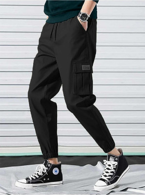 VGS Solid Men Black Track Pants