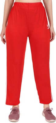 Clothmaster Striped Women Red Track Pants