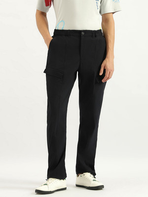 United Colors of Benetton Solid Men Black Track Pants
