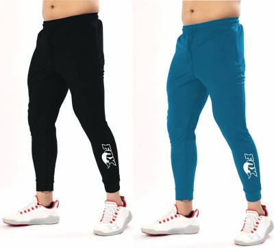 Acrux Solid Men Light Blue, Black Track Pants