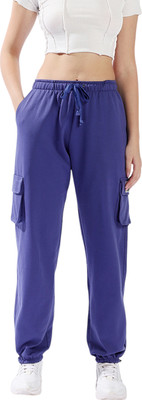 Highstar Solid Women Dark Blue Track Pants