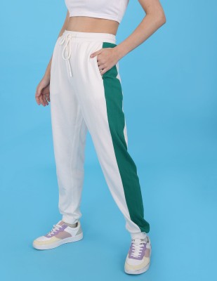 FLYING MACHINE Colorblock Women White Track Pants