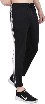 L Fashion Jeans Striped Men Black Track Pants