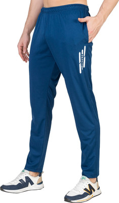 Zeffit Solid Men Blue Track Pants