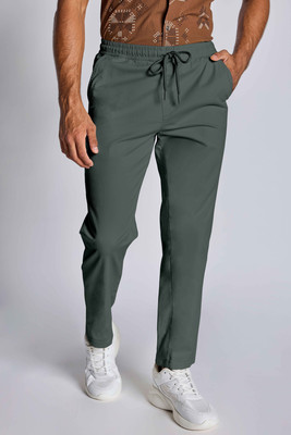Tribe Solid Men Grey Track Pants