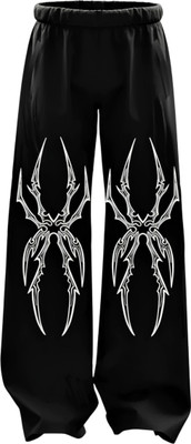 Sompal Traders Striped Men & Women Black Track Pants
