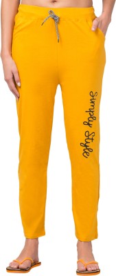 KLAXXY ENTERPRISES Printed Women Yellow Track Pants