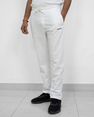 EDRIO Solid Men White Track Pants