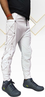 RusticBlooms Solid Men White Track Pants