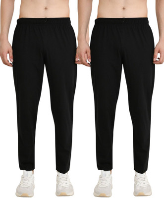 nice mode Solid Men Black Track Pants