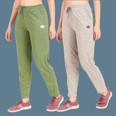 GAA Solid Women Light Green, Grey Track Pants