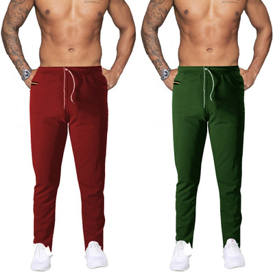 A1 SQUARE Solid Men Maroon, Green Track Pants