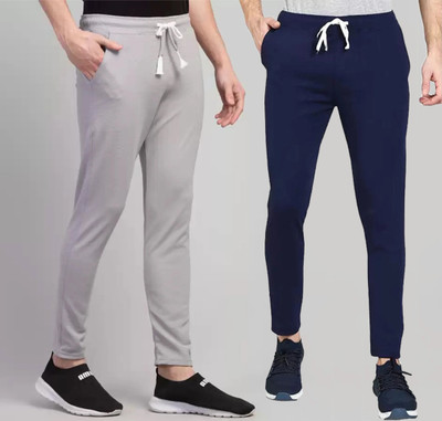 swi stylish Solid Men Grey Track Pants