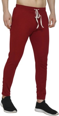 swi stylish Solid Men Maroon Track Pants