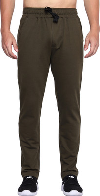 TWF Solid Men Green Track Pants