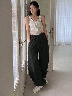 IRONDYE Solid Women Black Track Pants