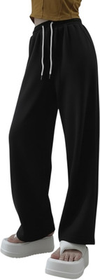 Dockstreet Solid Women Black Track Pants