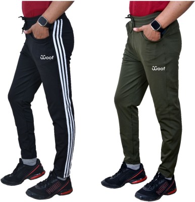 WOOF CLOTHINGS Striped Men Olive, Black Track Pants