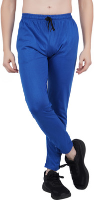 Zoby Solid Men Light Blue Track Pants