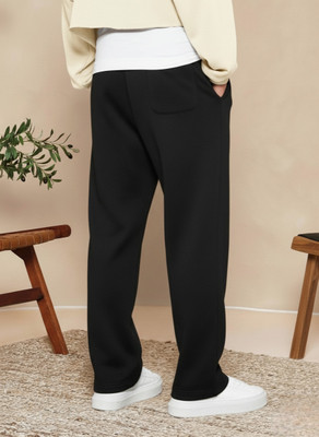 Dockstreet Self Design Men Black Track Pants