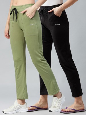 BLINKIN Solid Women Black, Light Green Track Pants