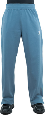Athflex Men's Straight Fit Classic Workout Pants-Cotton-Lycra Blend for Comfort Solid Men Light Blue Track Pants