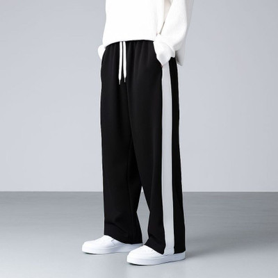 RHEEE Solid, Striped Men Black Track Pants