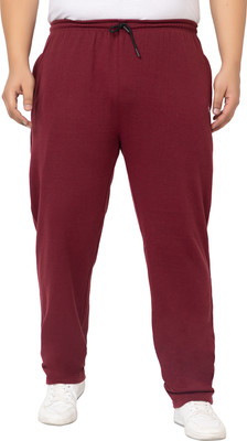 YHA Solid Men Maroon Track Pants